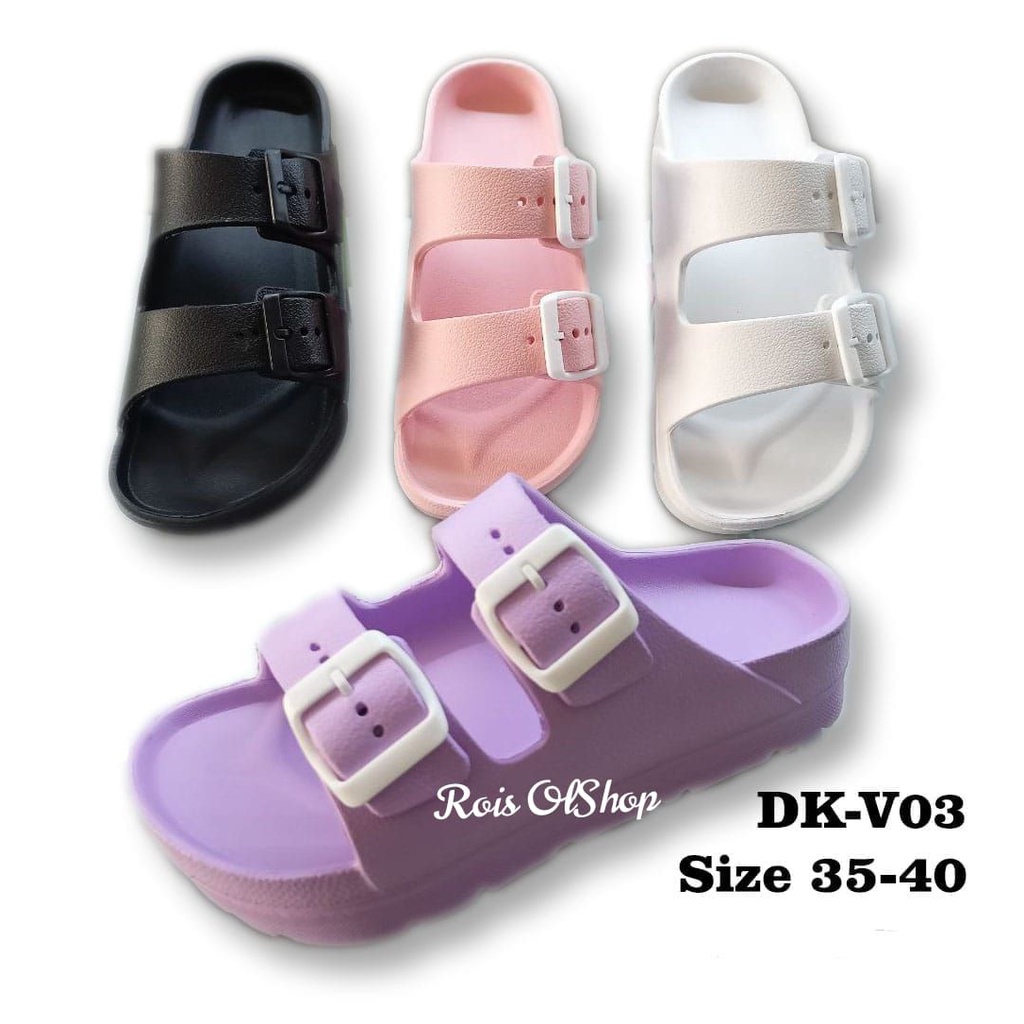 Sandal slop wanita korea style karet jelly tebel ban 2 original / sendal selop jely cewek dewasa perempuan