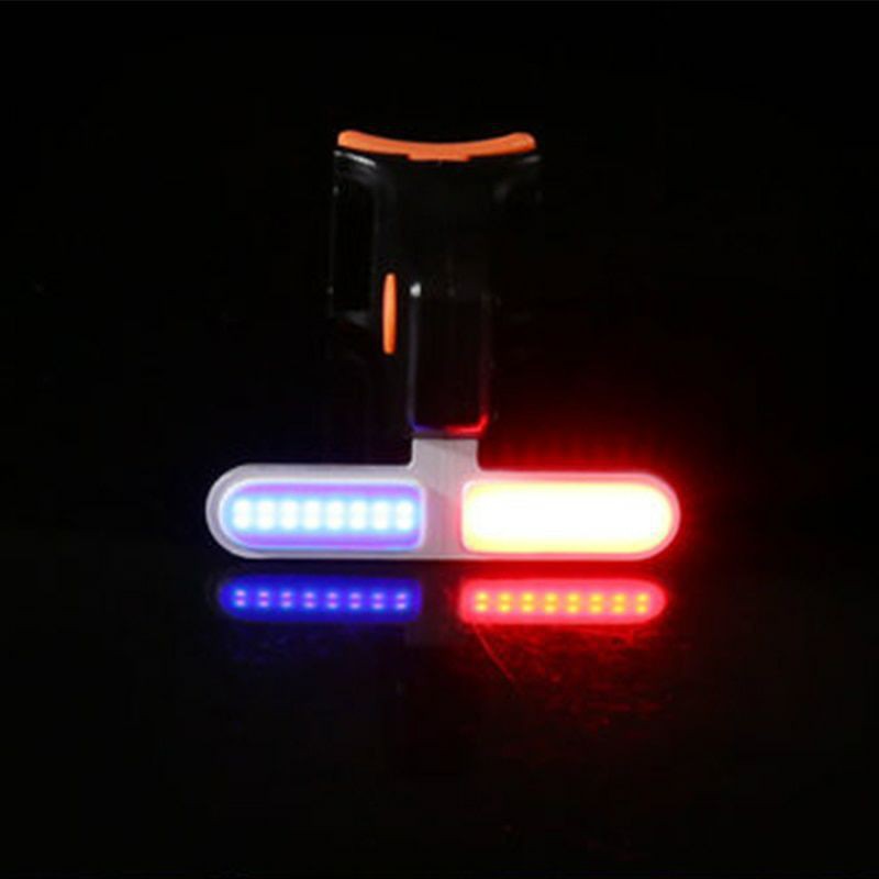 Grab Medan Lampu Sepeda Tail Light LED Bicycle Dual Colors USB Charging Taffled ZHA0097 - Black