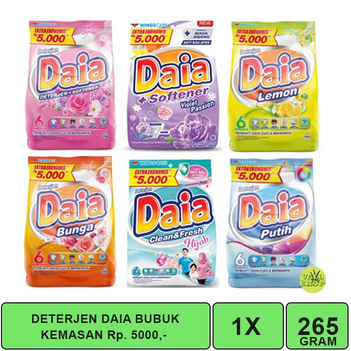 Jual VS. DAIA DETERJEN BUBUK 265 GRAM | Shopee Indonesia