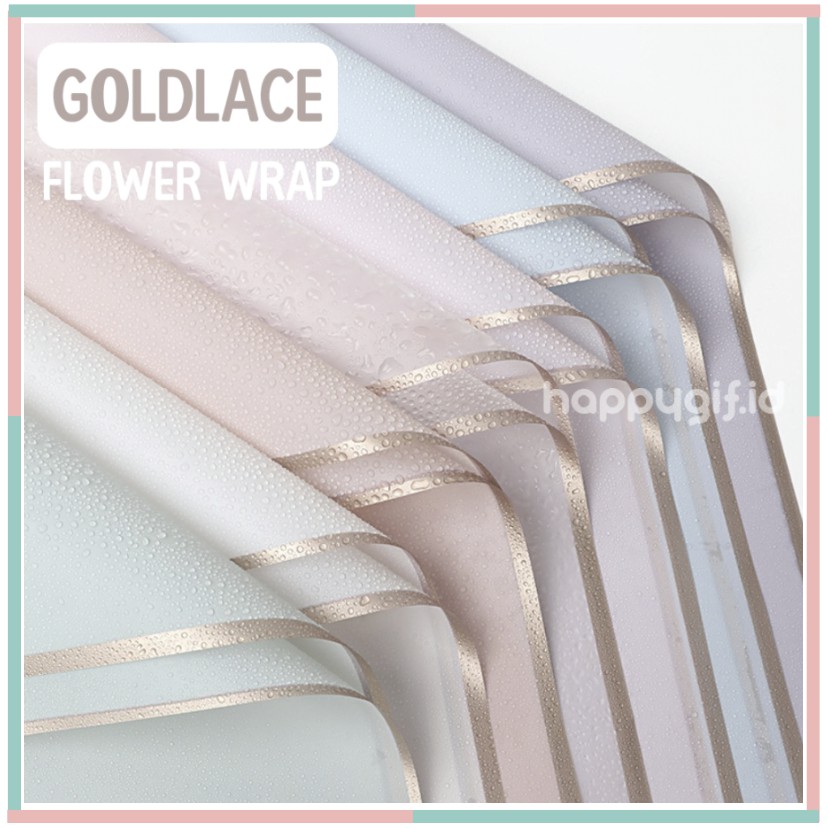 

Flower Wrap Kertas Bunga Waterproof Flower Wrapping Gold Lace 60 x 60 cm