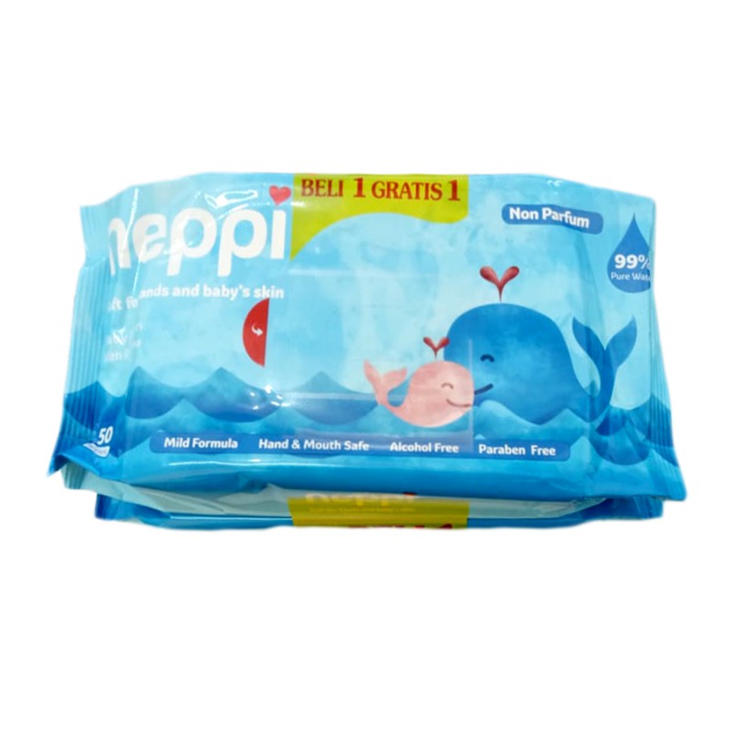 Neppi Anti Bacterial Wipes Hand &amp; Mouth 50s