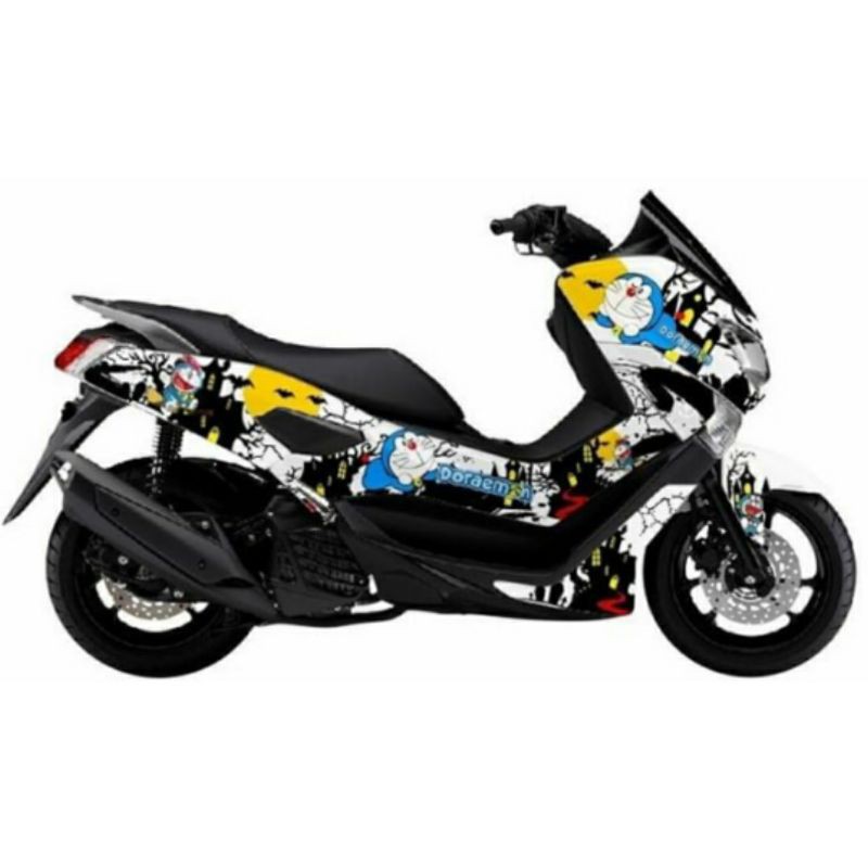 Decal NMAX Full Body Motif Doraemon putih hitam