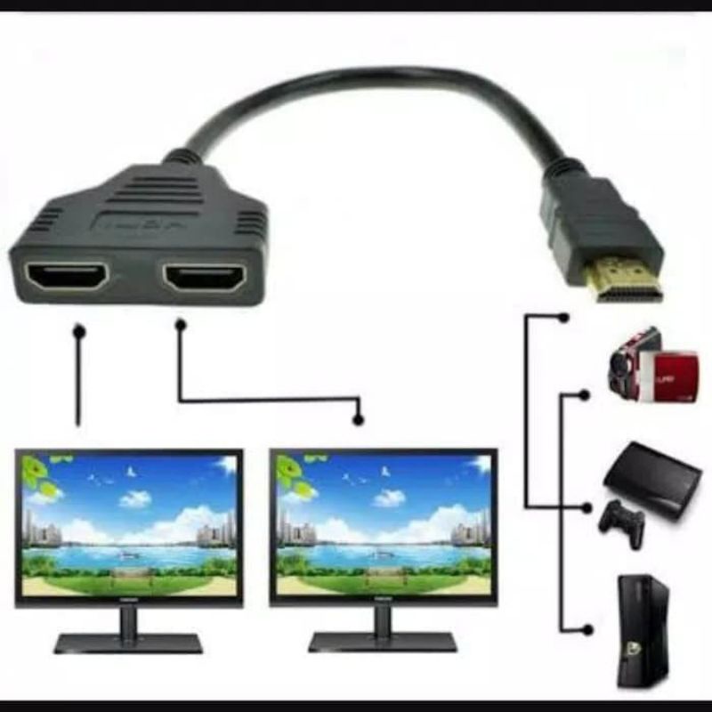 Kabel HDMI SPLITER 2 Port Tanpa Power / 1 Input Ke 2 Output