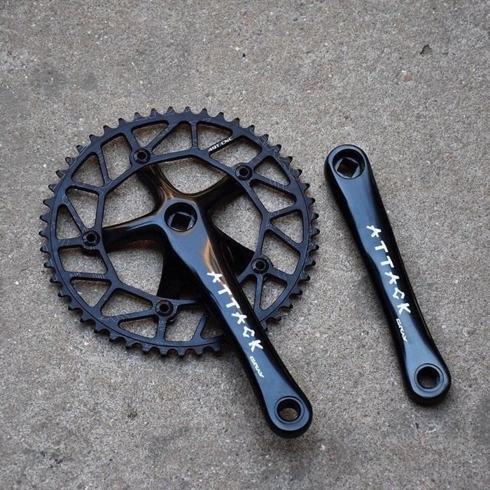 Crank Sepeda Fixie Merk Gray 49T Attack Gray