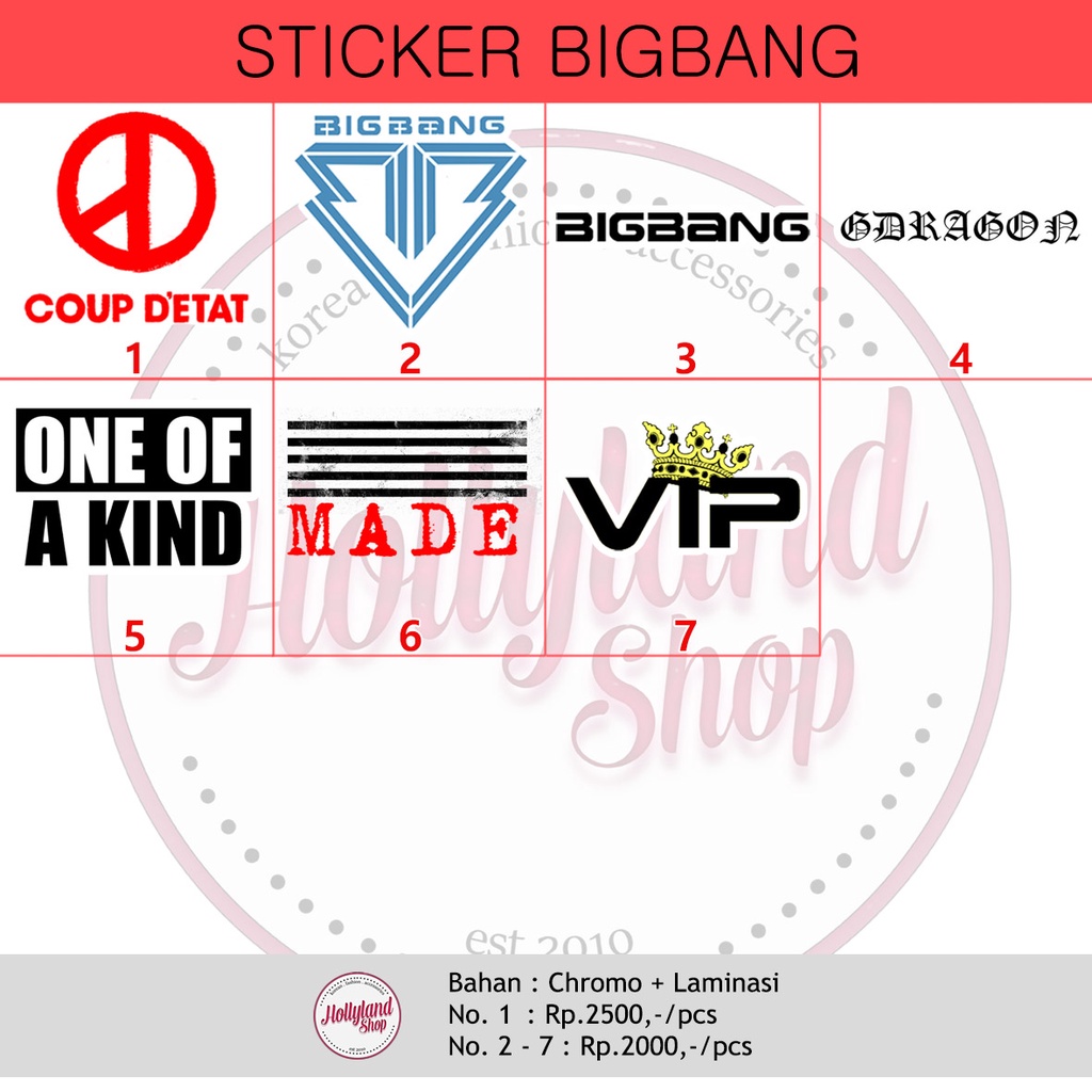 

Sticker BIGBANG Logo (5pcs Sticker) Unofficial