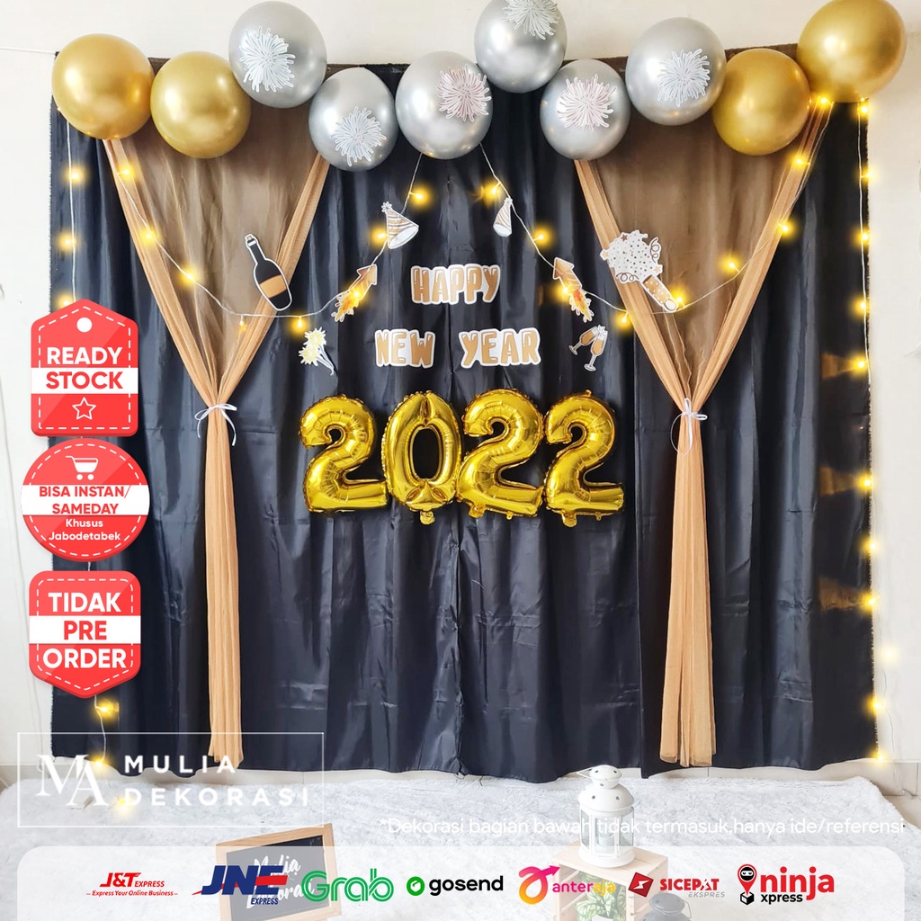 Dekorasi New Year Tahun Baru Backdrop PhotoBooth DIY Paket Mulia New Year