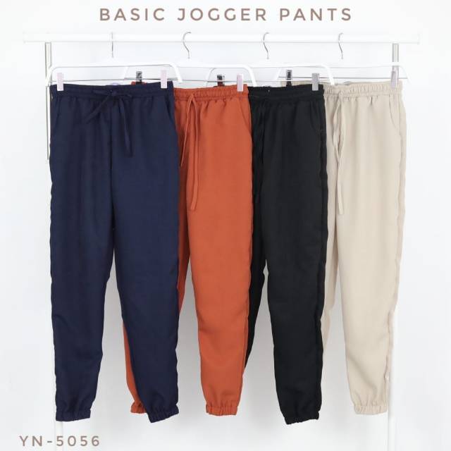Yoona yn Basic jogger pants bahan twill import real pict sesuai foto