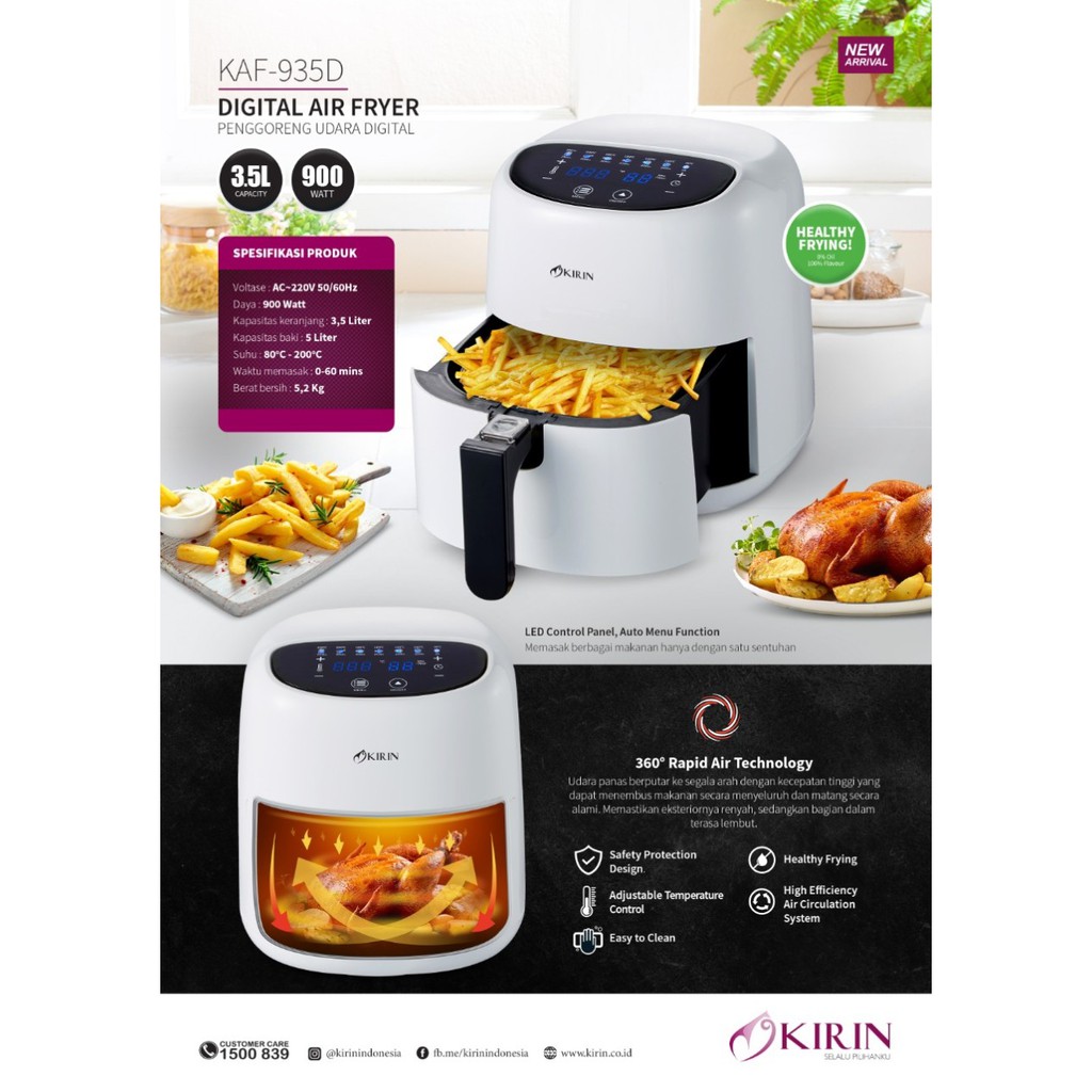 Kirin Air Fryer Digital KAF-935