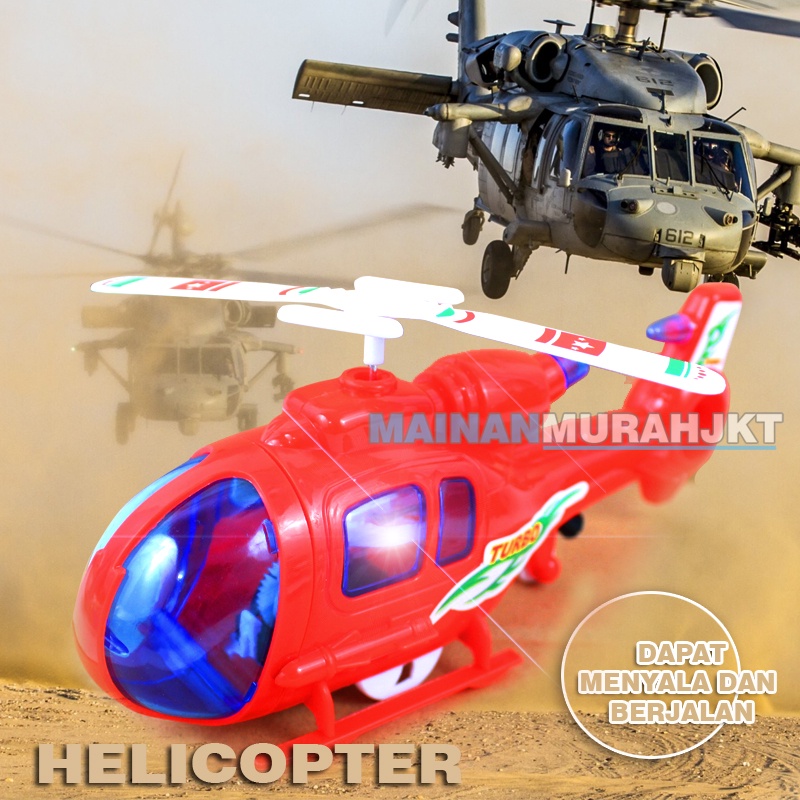 MAINANKEI ANAK MURAH HELICOPTER TURBO OCT5019 DAPAT BERJALAN DAN MENYALA MAINAN PESAWAT HELI