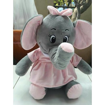 Boneka gajah dress pink XL