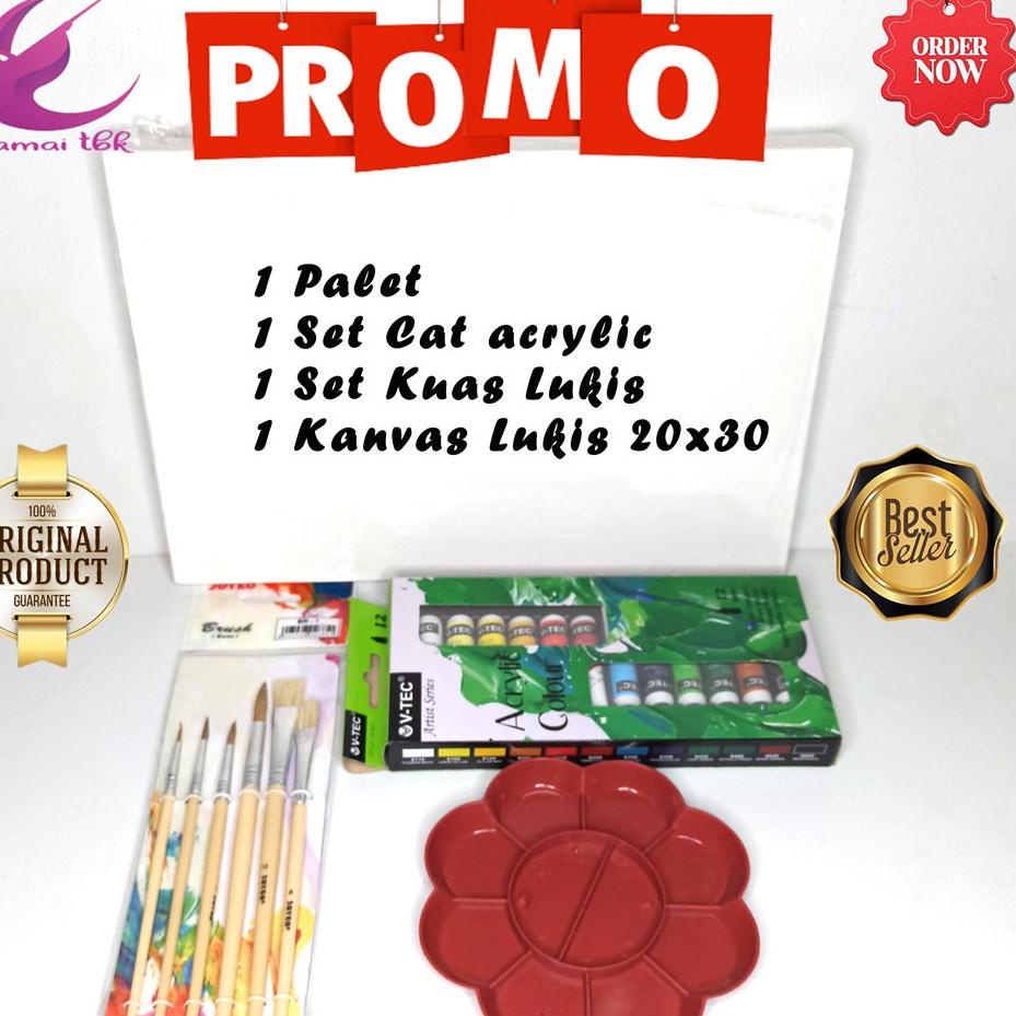 

Paket Lukis Komplit PL41 Kanvas + Cat Akrilik + Palet + Kuas Set Best
