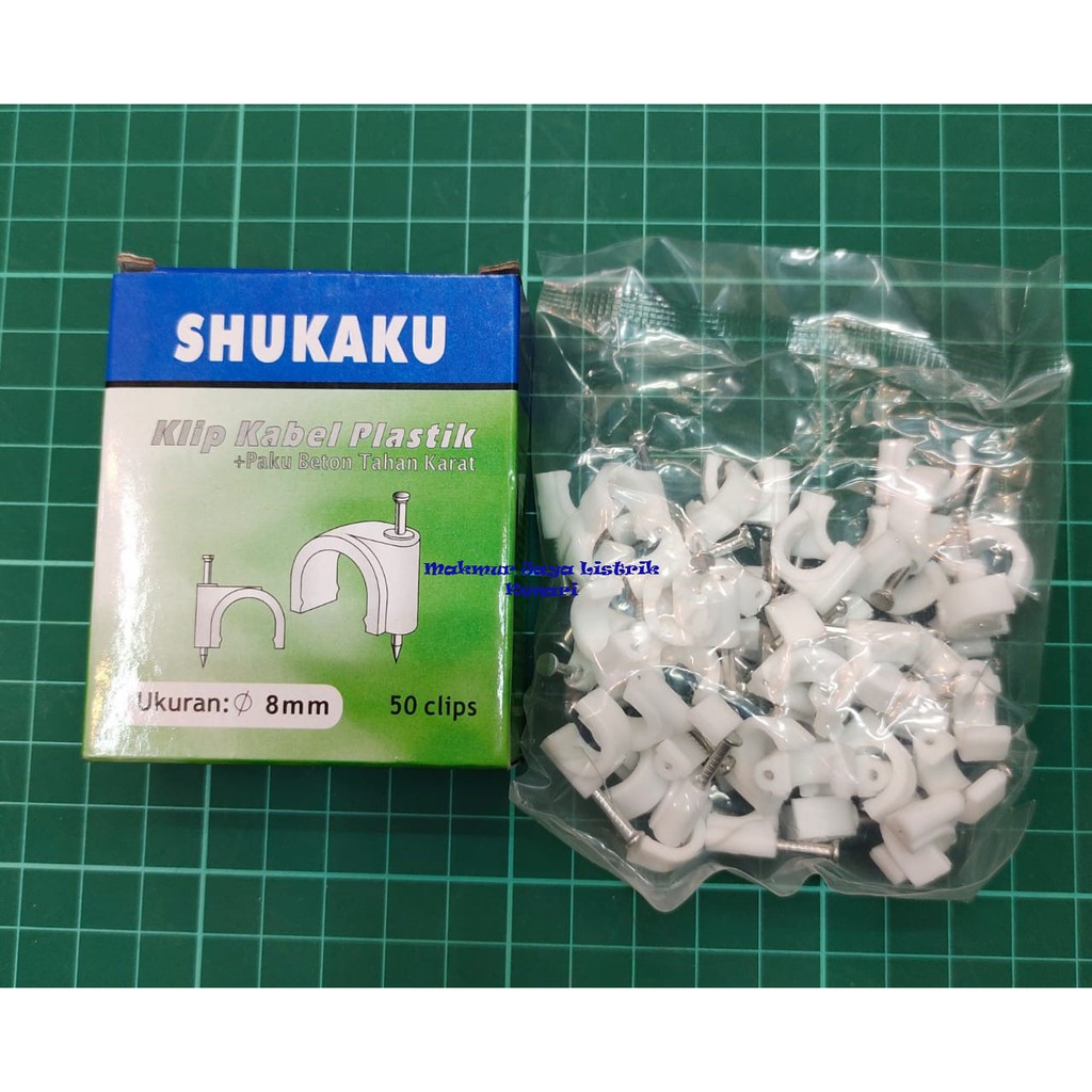 Klem Kabel Paku Beton 8mm Shukaku Klen Kabel Cable Clips 8 mm