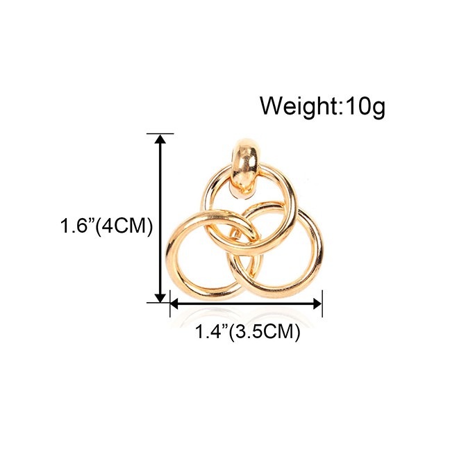 LRC Anting Tusuk Fashion Gold Color Alloy Plating Ring Earrings K77468