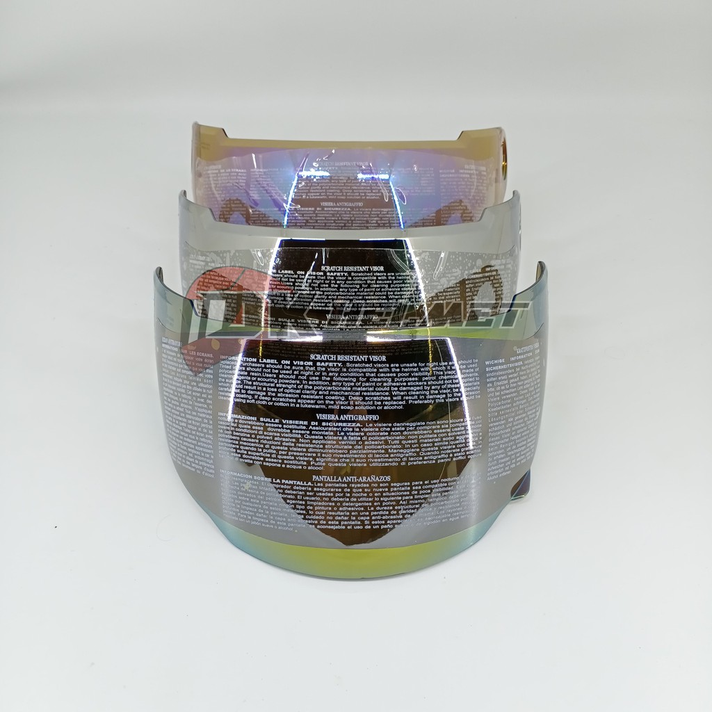 Visor Kaca Helm Zeus 811 Warna Iridium Silver Blue dan Gold Original Zeus