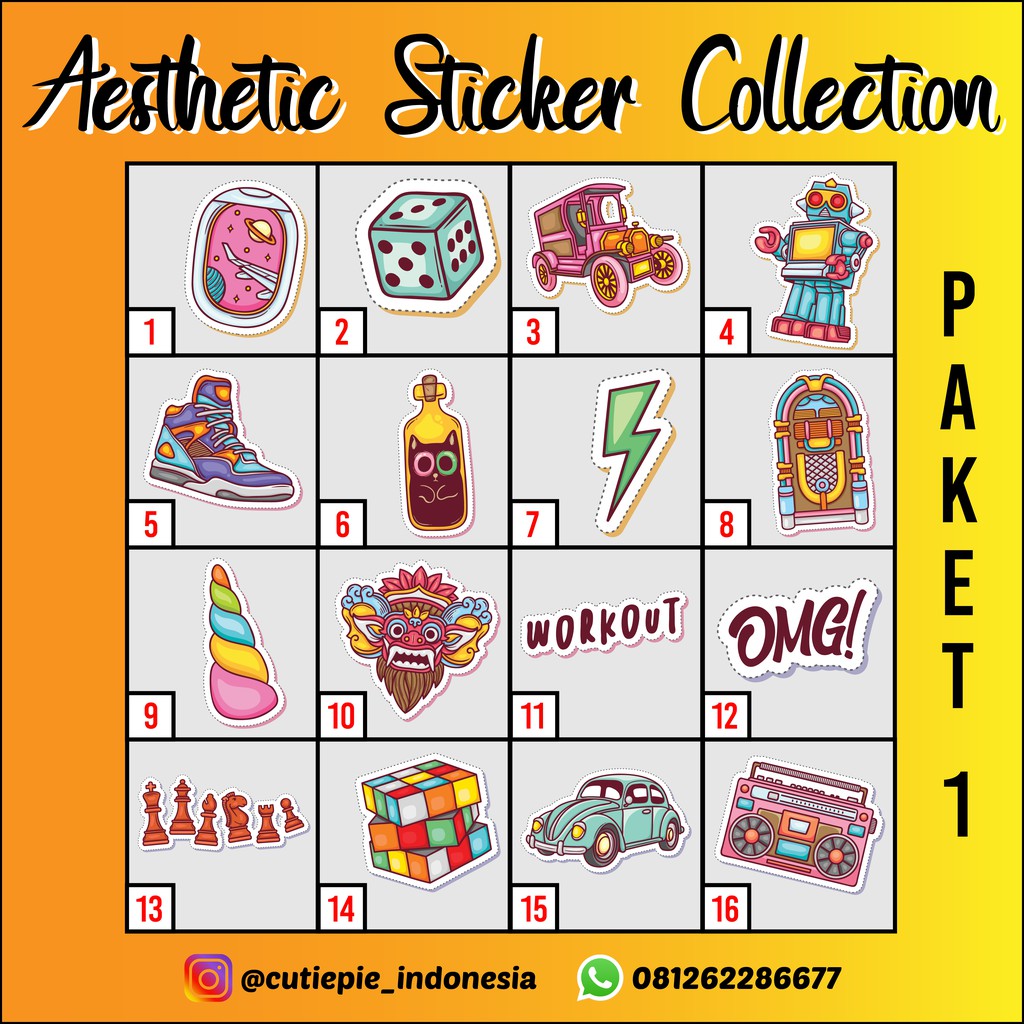 

(PROMO) Aesthetic Sticker Collection 1-16 (SATUAN)