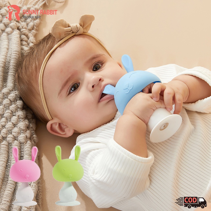 Teether bayi/Mainan gigitan bayi bahan silikon/Teether silikon kelinci/Mainan gigitan bayi (B71)