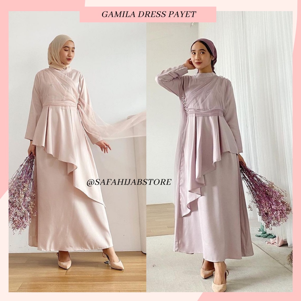 GAMILA DRESS / DRESS PAYET / SERAGAMAN / DRESS KONDANGAN / DRESS RAYA