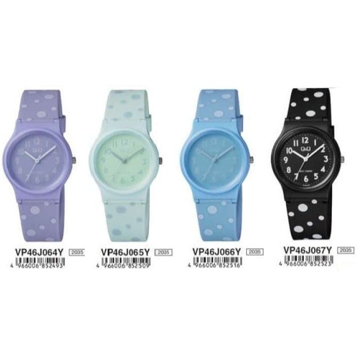 Q&amp;Q QQ QNQ VP46 VP46J 064Y - 066Y Analog Original Watch Jam Tangan Wanita / Anak Tali Karet