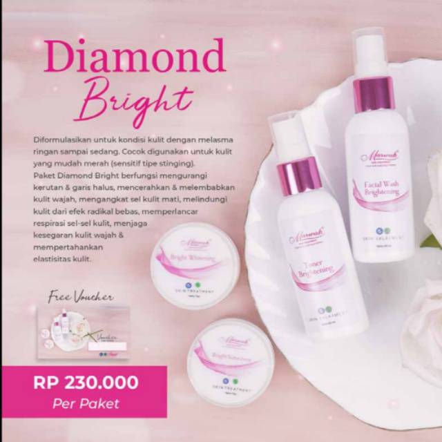 MARWAH BRIGHTENING WHITENING PAKET DIAMOND BRIGHT PLATINUM PEMUTIH ACNE