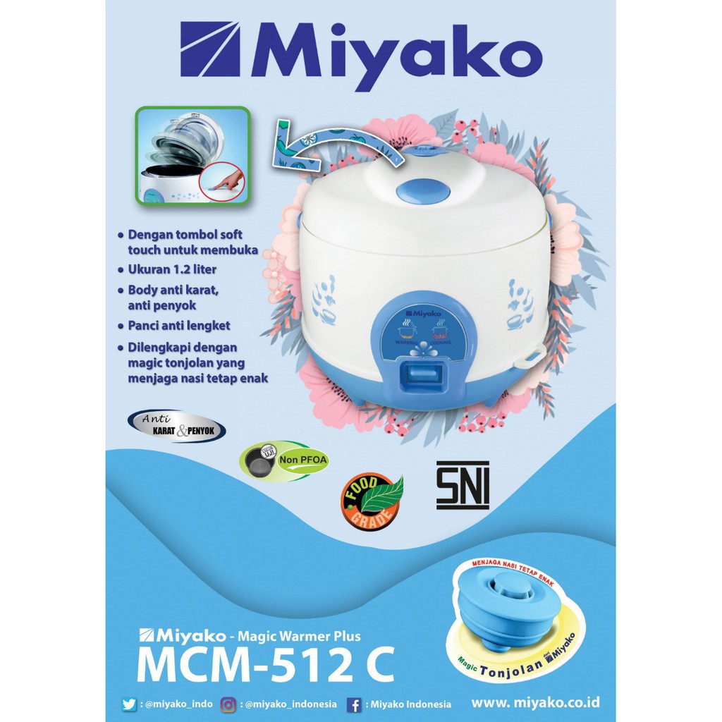 BURUAN BELI!! Magic Com Penanak Nasi Miyako MCM 512 C - 1.2L