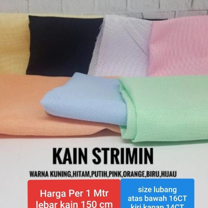 KAIN STRIMIN PER METER KAIN SETRIMIN KAIN SULAM KRISTIK CROSS STITCH