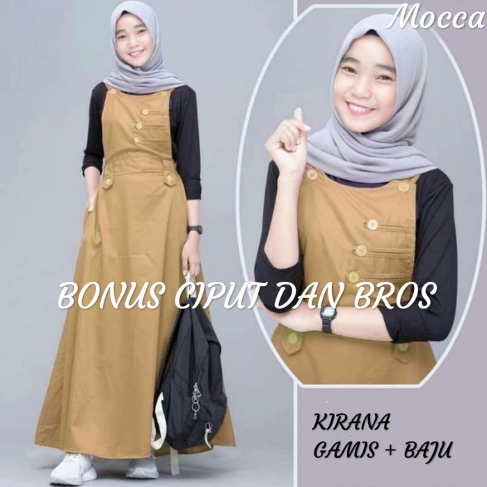 Gamis Anak Baju Remaja Perempuan Noami Set Umur 11 13 Tahun Kirana Mocca Model Terbaru Lebaran Best 