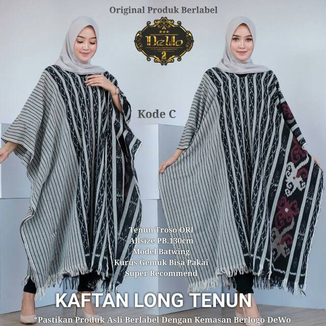 KAFTAN LONG TENUN ATASAN BATIK MODERN