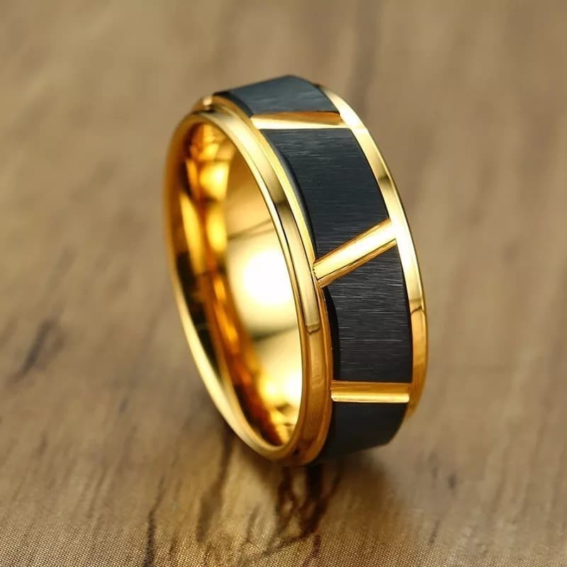 Cincin Tungsten Asli Carbide Black Doff Trapesium Baja ceramic Premium Quality