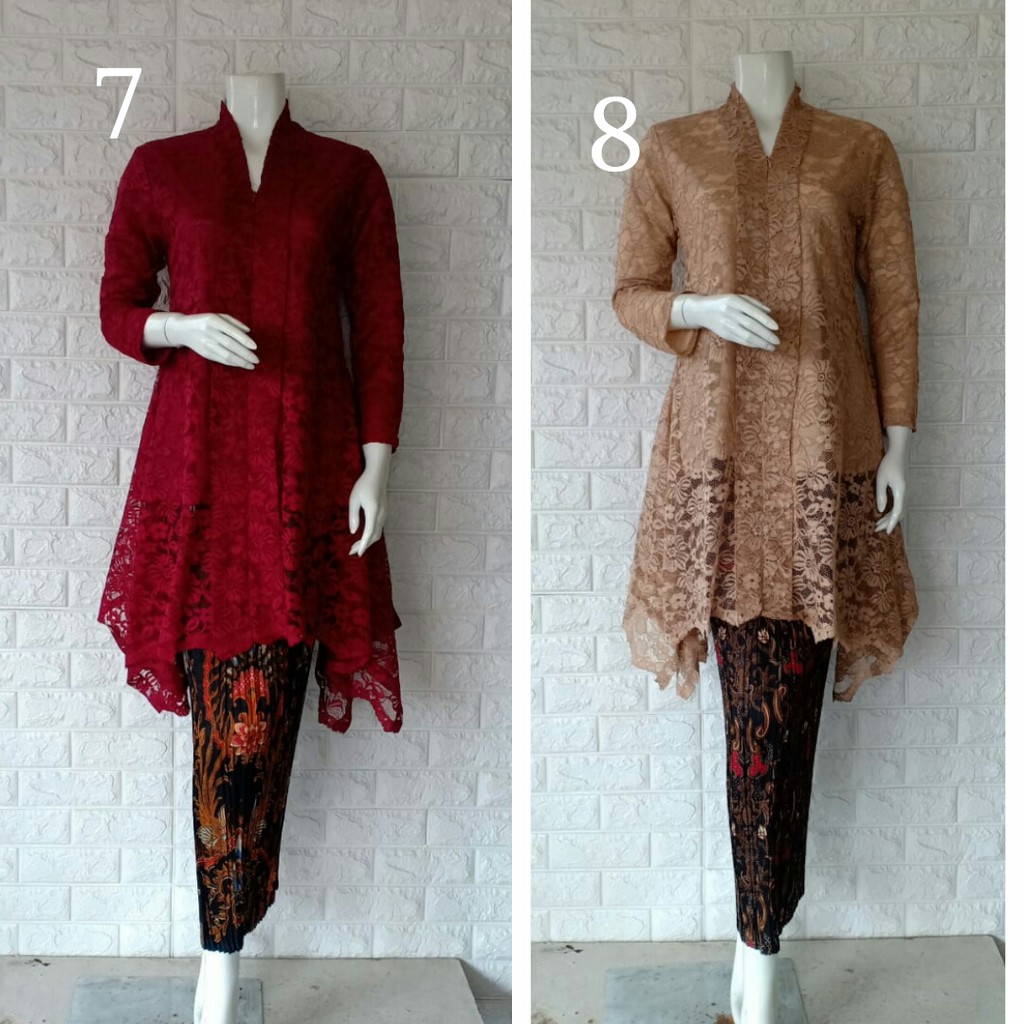 set kebaya floy tunic brokat non gliter