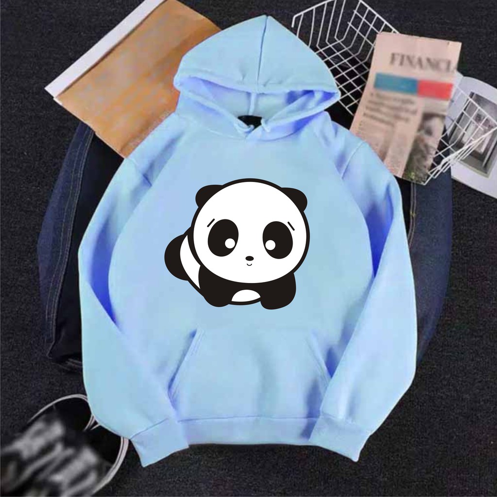 FenishaStore Sweater Hoodie Wanita Kekinian Kantong Depan PANDA BLOK Bisa Bayar Ditempat COD