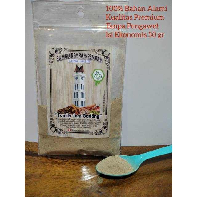 

Lada Putih Bubuk Asli, isi 50 gram Bumbu Dapur