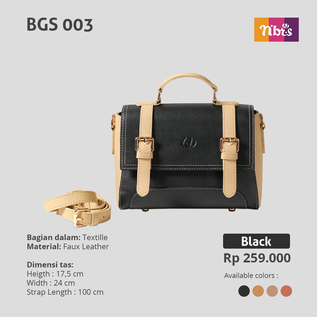 Nibras Sling Bag BGS 003 Tas NBRS Terbaru Simple Kekinian