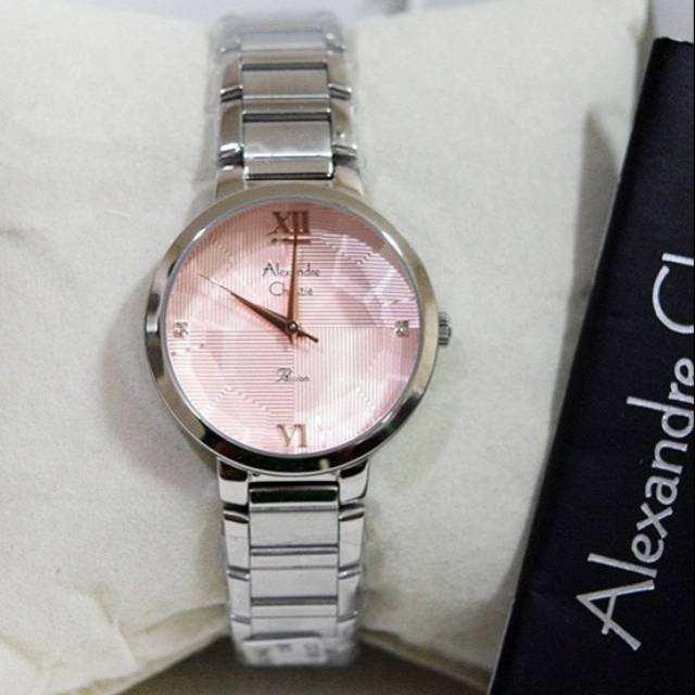 Jam Tangan Wanita Alexandre Christie AC 2616 Silver Pink Original