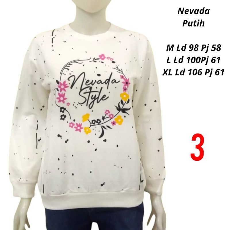 new NEVADA~ Sweater Nevada bunga Cewe Sweater Oversize Nevada NEVADA bunga WANITA TERMURAH FULL TAG