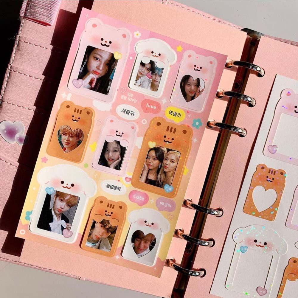 Lanfy Stiker Bingkai Foto Kawaii Aesthetics Hand Akun Alat Tulis Korea Ins Idol Card Decor