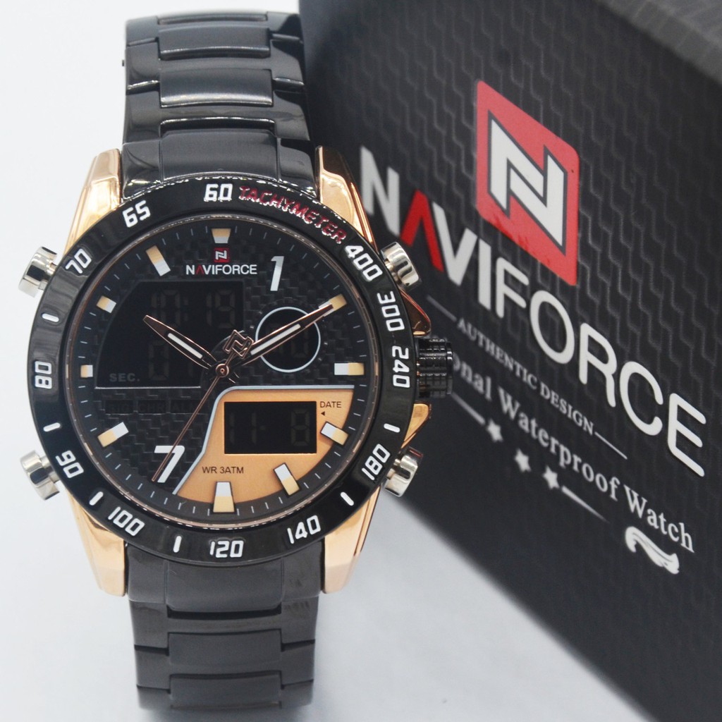 Jam Tangan Naviforce NF9171 Black Rosegold Original