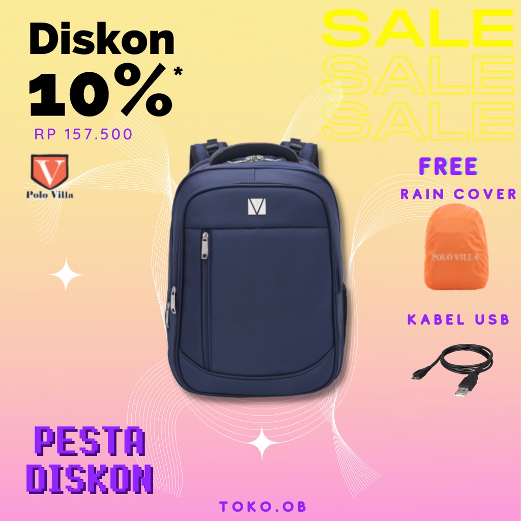 (Toko OB) Tas Murah Punggung Pria Polo Villa Motion Adventure 18004-35 Liter Tas Sekolah