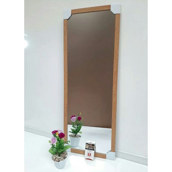 (PECAH GANTI BARU)CERMIN RIAS/DINDING MINIMALIS(34×90)FULL BODY-Cream