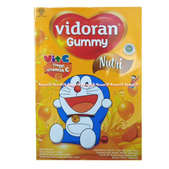 Vidoran Gummy Nutri Doraemon 60gr Vitamin C Kunyah Untuk Anak-anak Fidoran Gumy