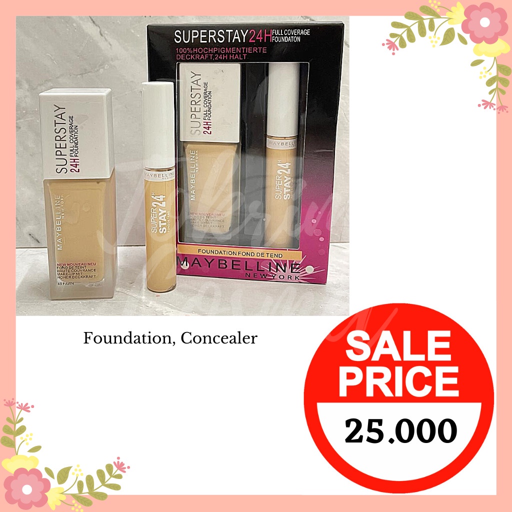 Paket 2in1 Maybelline SUPERSTAY / VIVID VAMPIRE (Foundation+Concealer) / TOKRIMACOSMET