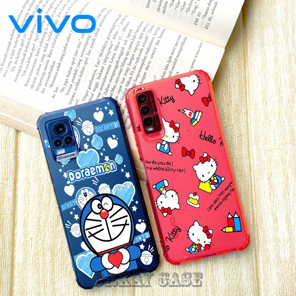 Case Motif Doraemon Hello Kitty Jelly Vivo Y15 Y17 Y91C Y12 Y11 Y71 S1 PRO Y83 Y53 Y20 Y20I Y20S Y12