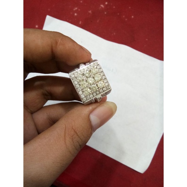 cincin full berlian pria full berlian eropa ring perak ringsize 18/19