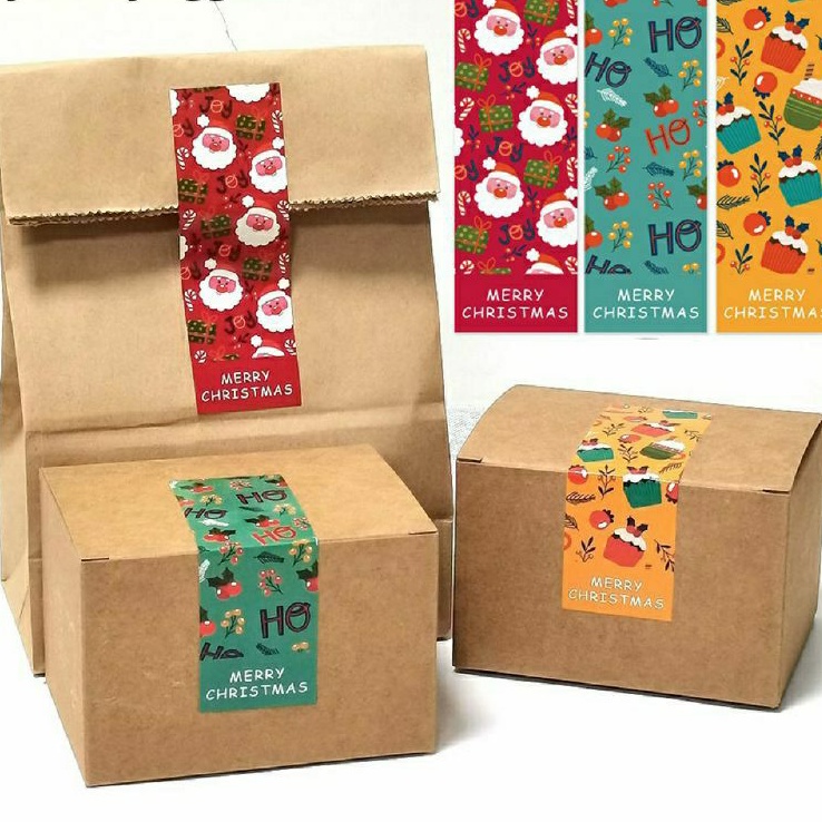 

Jc Acc 3Pcs Sticker Natal Label Kotak Hadiah Ukuran 90x30mm Untuk Dekorasi Natal Christmas Gift DIY Hang Tag