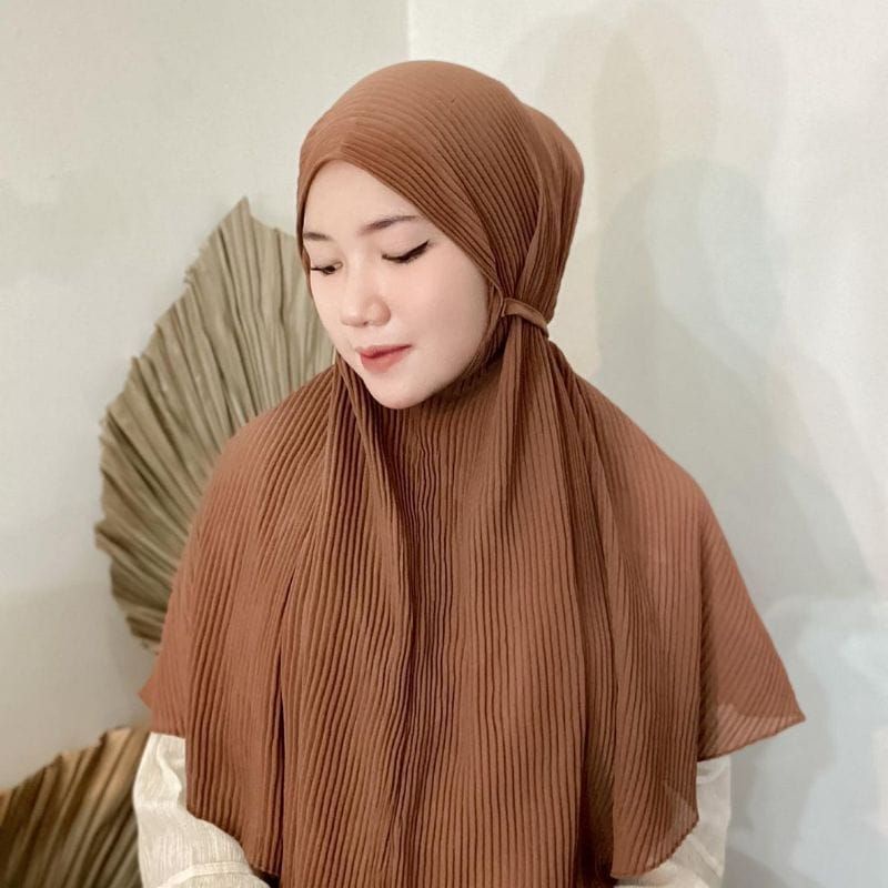 (hijab instan terbaru) BERGO MARYAM PLISKET ceruty babydoll