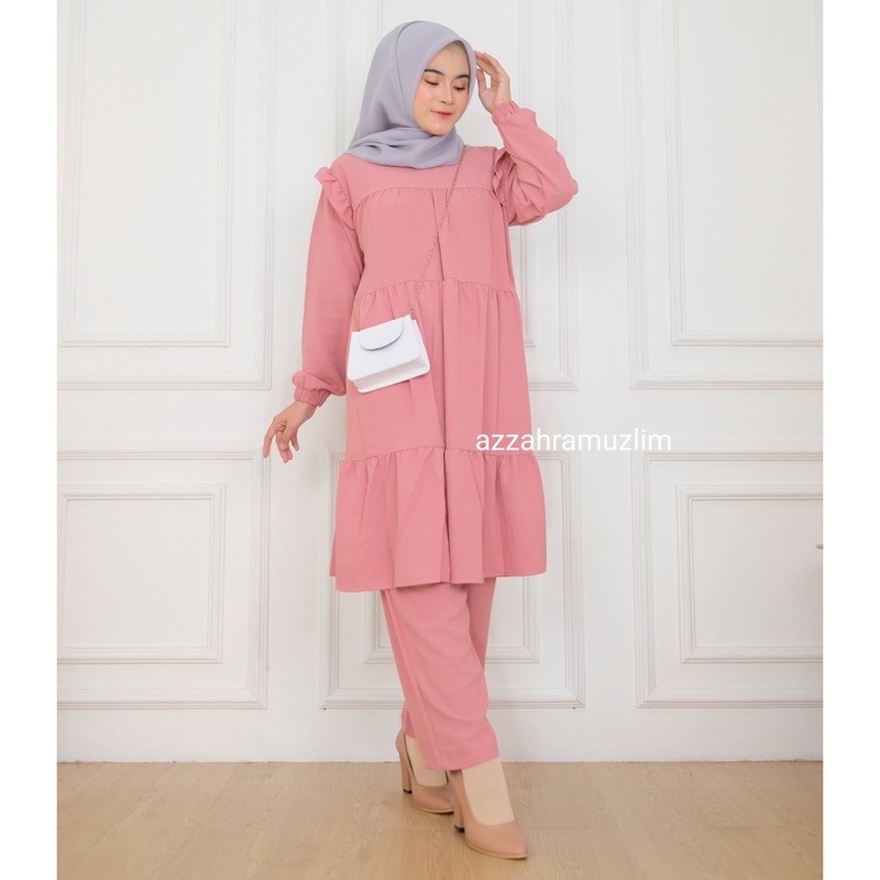 Geisa Set Ld110 - SetCel Crinkle AirFlow One Set Crinkle Jumbo Oversize Setelan Wanita / R.9 -  333-6662