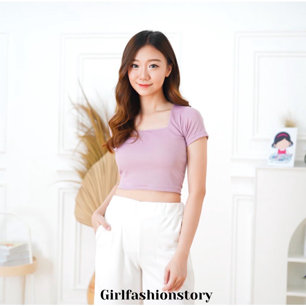 GFS SOLTICE UNECK JERSEY CROP TOP