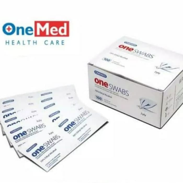 New One Swab Kapas Alkohol 2ply OneMed box 100pcs