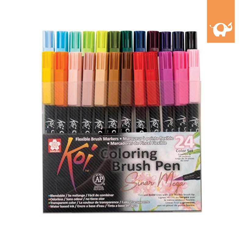 

Sakura Koi Coloring Brush Pen Set 24 Color Warna / Spidol Kuas Murah Berkualitas