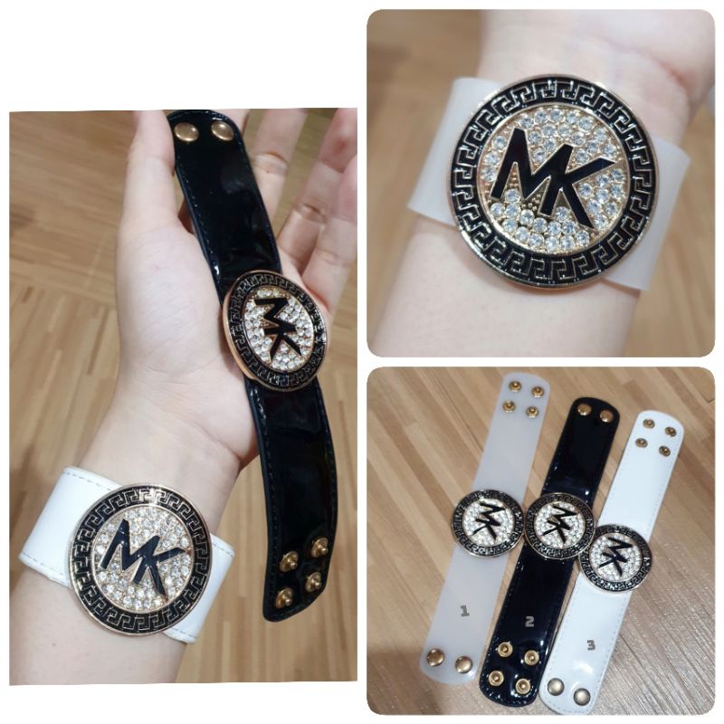 Gelang Kulit Mk Hitam Premium quality Gelang branded wanita kualitas import 88701