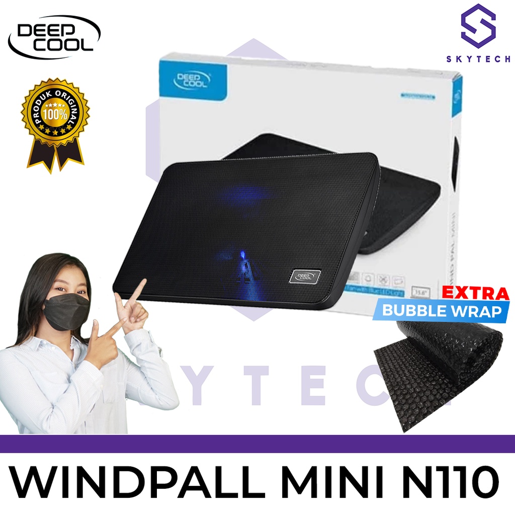 deepcool windpalmini n110 pendingin laptop alas laptop kipas cooling pad gaming